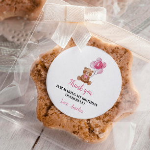 Balloon d'ours rose Teddy Premier Sticker d'annive
