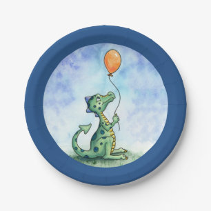 Balloon Dragon 7" Paper Plate