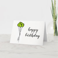 Balloon Drawing - Birthday Card - Blank Inside