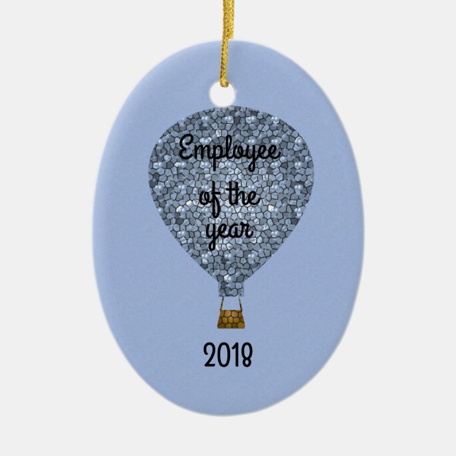 Balloon Employee of the Year Recognition Award Ceramic Ornament (Front)