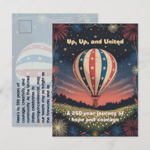 Balloon Fireworks 1776–2026 Backyard Party Invite! Postcard