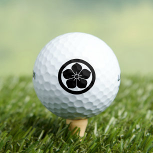 Balloon flower in circle Golf Balls