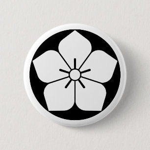 Balloon flower in rice cake 2 inch round button