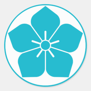 Balloon flower in rice cake classic round sticker