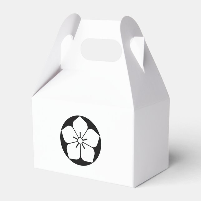 Balloon flower in rice cake favor box (Back Side)