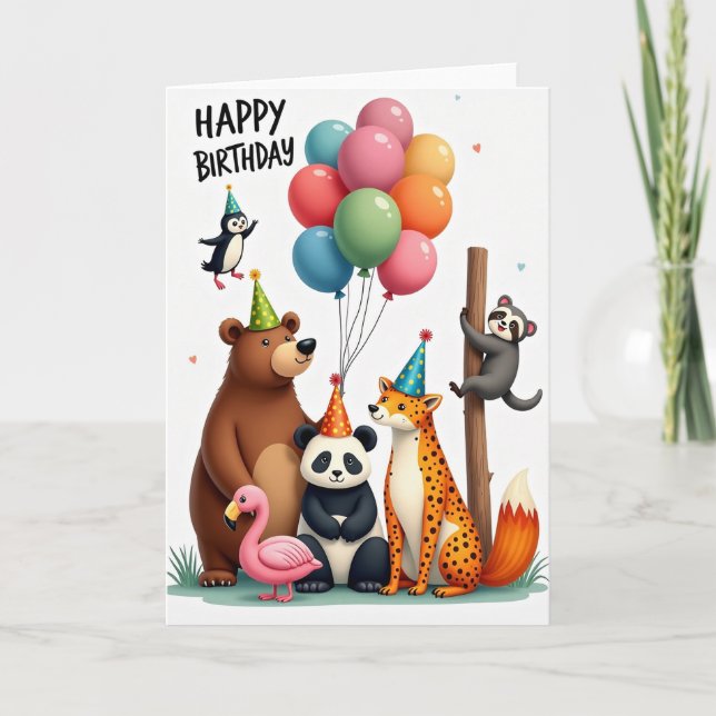 Balloon Friends Birthday Card (Front)