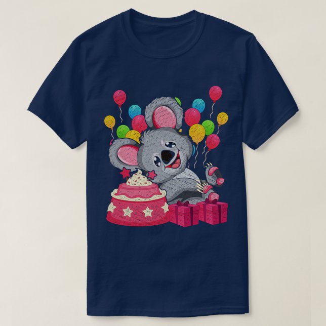 Balloon Funny Koala Kids Birthday T-Shirt (Design Front)