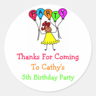 Balloon Girl, Thanks For Coming, Classic Round Sticker