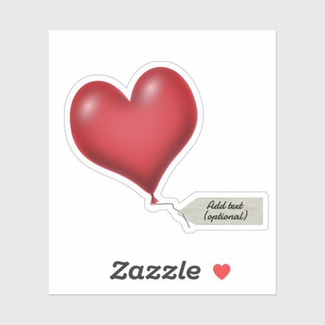 Balloon Heart With Message Tag (Sheet)