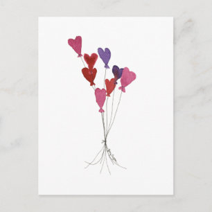 Balloon Hearts Postcard