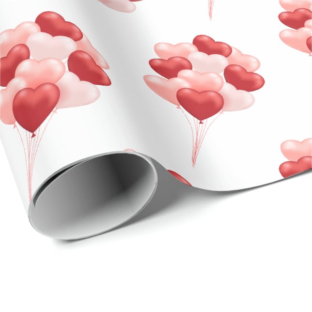 Balloon Hearts Valentine's Day Cadeau papier envel (Coin rond)