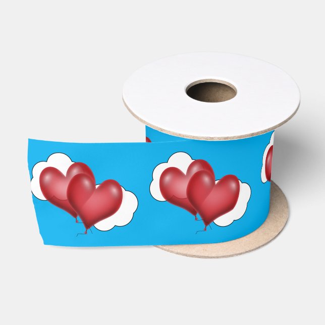 Balloon Hearts Valentine's Day Satin Ribbon (Spool)