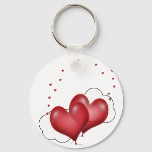 Balloon Hearts With Little Hearts Keychain