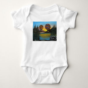  Balloon Hot Air ride over the River RenmaDesign Baby Bodysuit