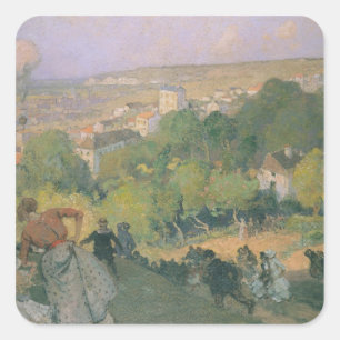 Balloon Landing at Pre St-Gervais, c.1885 Square Sticker