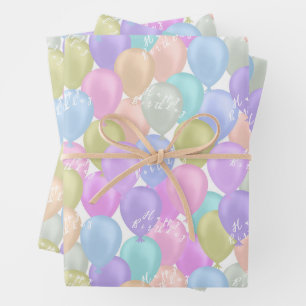 Balloon Pastel Wrapping Paper Sheet