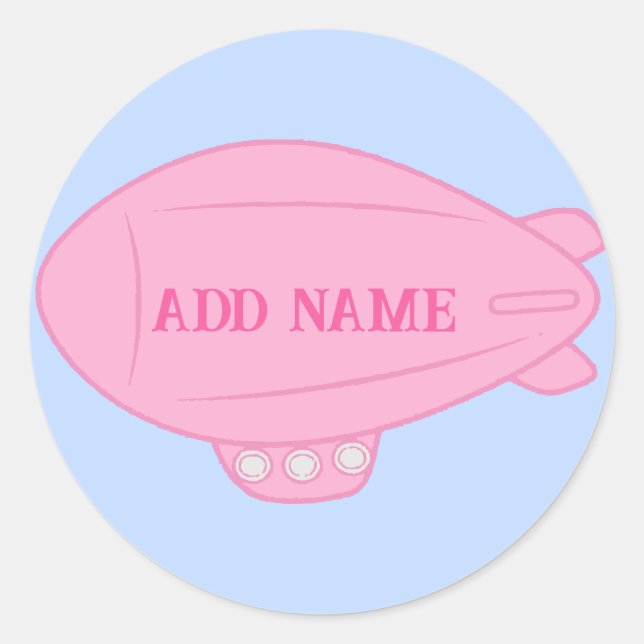 Balloon Pink Blimp Dans Blue Sky Custom Sticker (Devant)