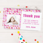 Balloon Pink Girl Kid's Photo Birthday  Thank You Card<br><div class="desc">Cute Balloon Pink Girl Kid's Photo Birthday Thank You Card. Cute design with pink balloon pattern. Personalize the card with your photo,  name and text.</div>