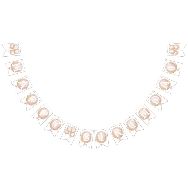 Balloon rose & étoiles 1ère Bannière d'anniversair (Tout)