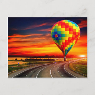 Balloon Sunset Postcard