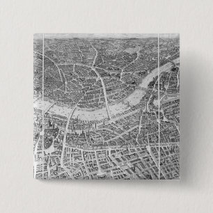 Balloon View of London, 1851 2 Inch Square Button