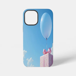balloon with present in blue sky iPhone 12 mini case