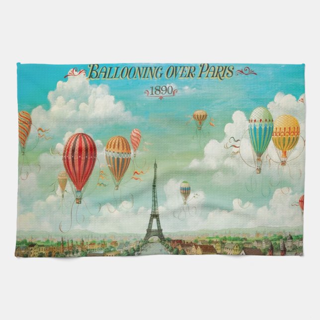 Ballooning Over Paris Kitchen Towel (Horizontal)