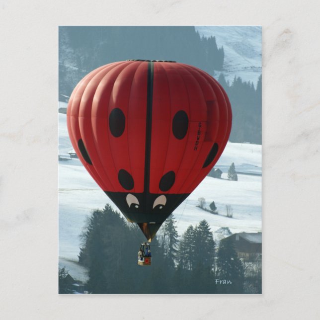 ballooning with lady bug postcard (Front)