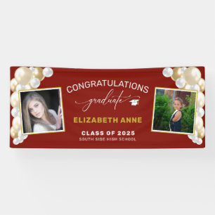 Balloons 2 Photos Red Congratulations Graduate Banner