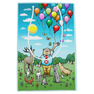 Balloons and birthdays, the perfect pair! medium gift bag