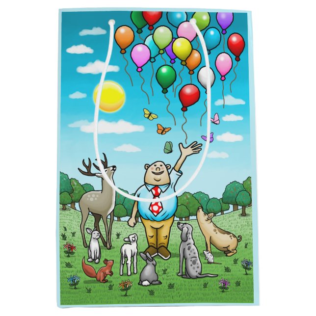 Balloons and birthdays, the perfect pair! medium gift bag (Front)