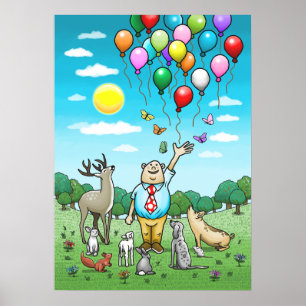 Balloons and birthdays, the perfect pair! Poster