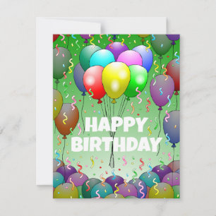 Balloons and  Confetti Birthday Card
