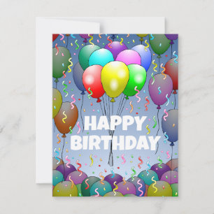 Balloons and  Confetti Birthday Card