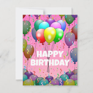 Balloons and  Confetti Birthday Card