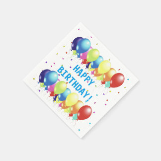Balloons and Confetti Celebration Paper Napkins