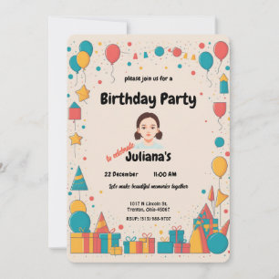 Balloons and Gifts - Party-Themed Design Invitation