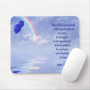 Balloons And Rainbow with Quote Mouse Pad