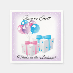 Balloons Baby Gender Reveal Paper Party Napkins