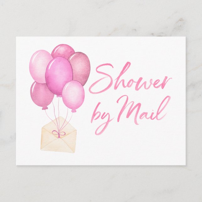 Balloons Baby Shower By Mail Long Distance Postcard (Front)