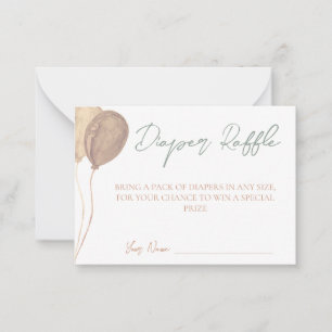Balloons Baby Shower Diaper Raffle Card