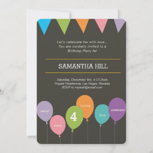 balloons & banting banner invitation