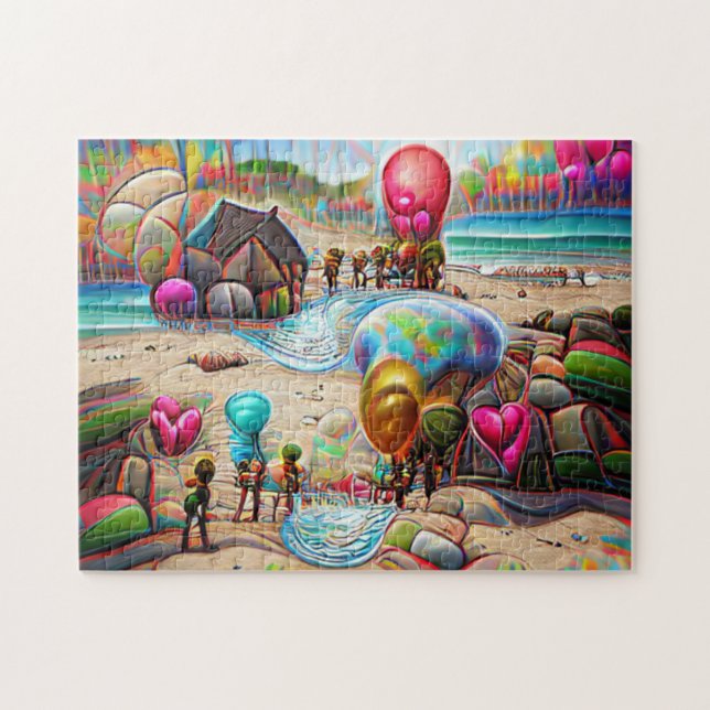 Balloons Beach Bienvenue Accueil Jigsaw Puzzle (Horizontal)