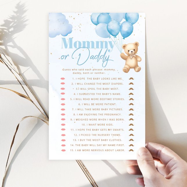 Balloons Bear Guess Who Said It Mommy or Daddy (Creator Uploaded)