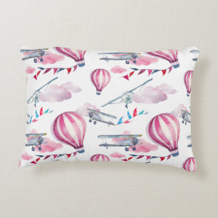 Balloons & Biplanes Accent Pillow
