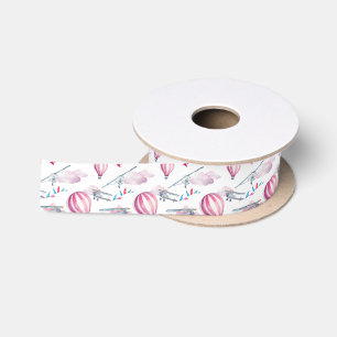 Balloons & Biplanes Satin Ribbon