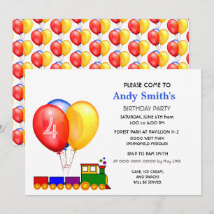 Balloons Birthday Boy Party Invitation