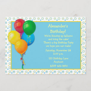 Balloons Birthday Invitation