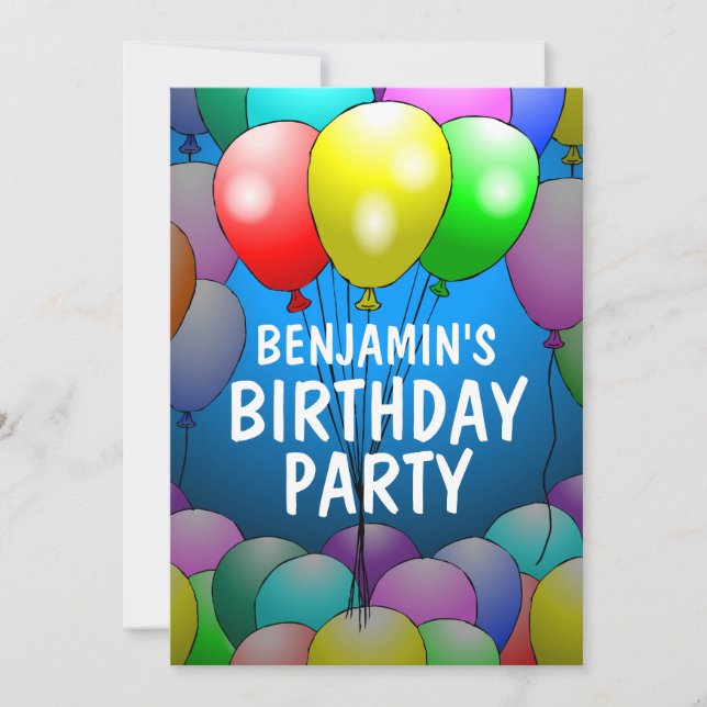Balloons Birthday Invitation (Front)