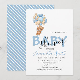 Balloons Blue Invitation